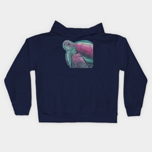 Sea turtle artwork Kids Hoodie